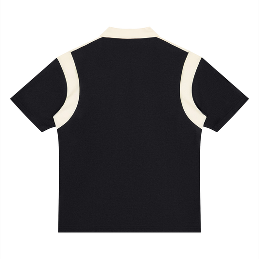 Unisex Color Block Quarter Zip Polo Shirt