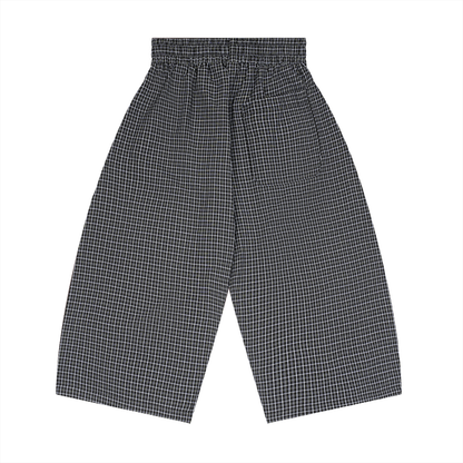 Unisex Plaid Loose Capri Shorts
