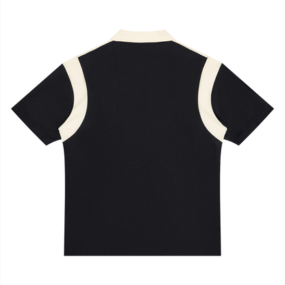 Unisex Color Block Quarter Zip Polo Shirt