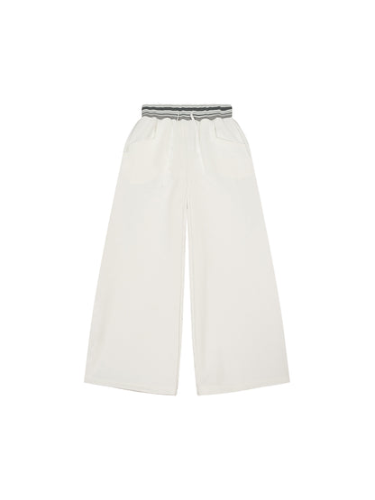 Striped Waist Wide Leg Pants