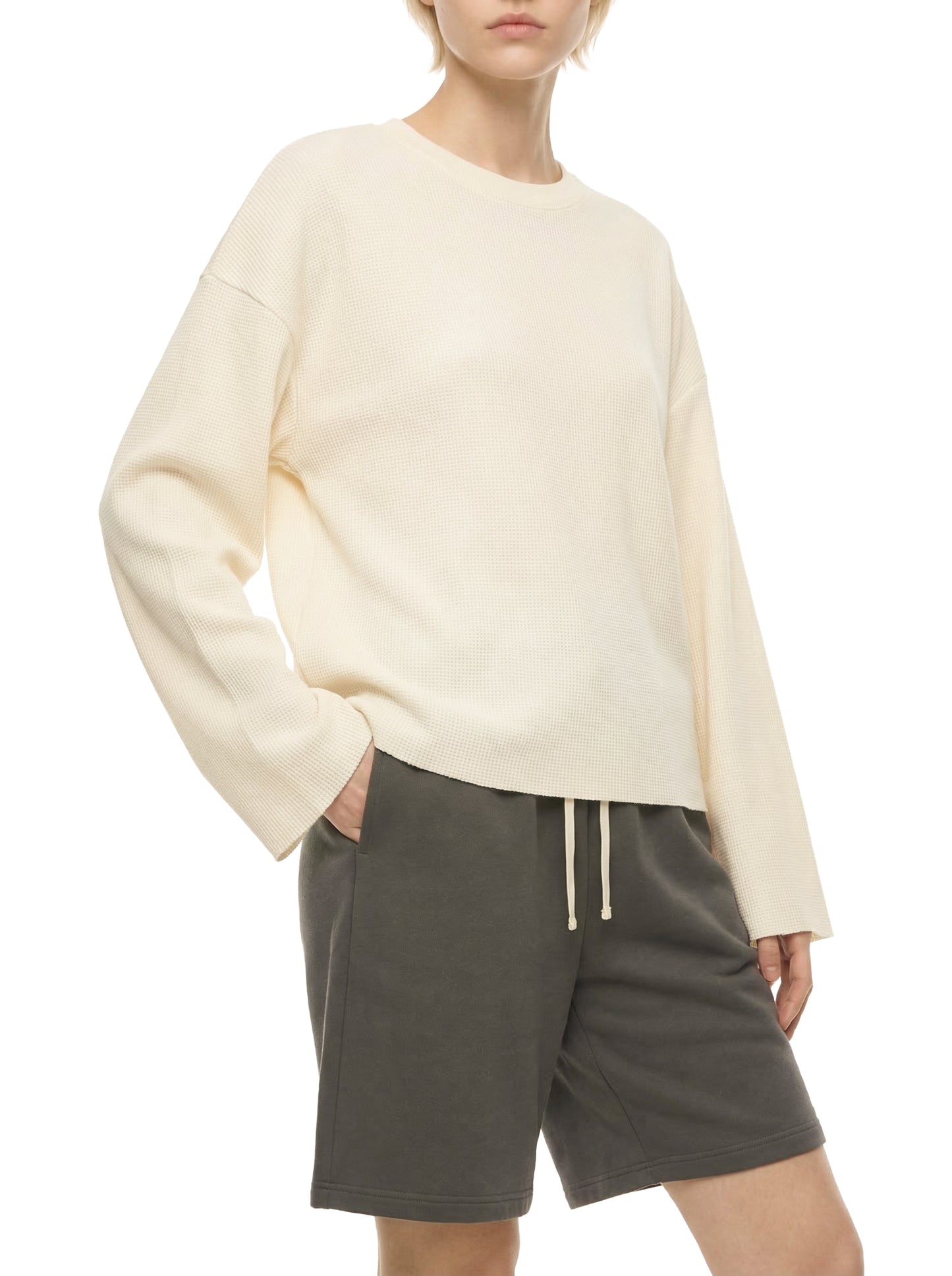 Unisex Waffle Raw Edge T-Shirt