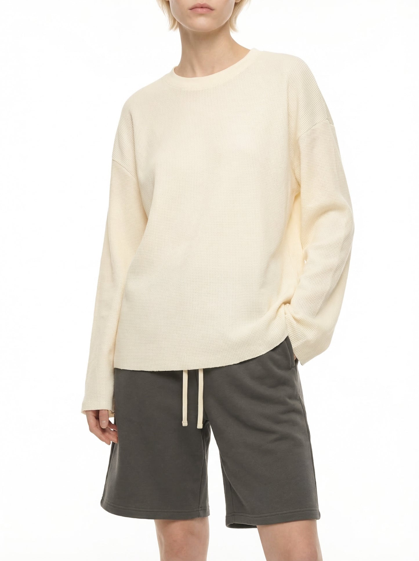 Unisex Waffle Raw Edge T-Shirt