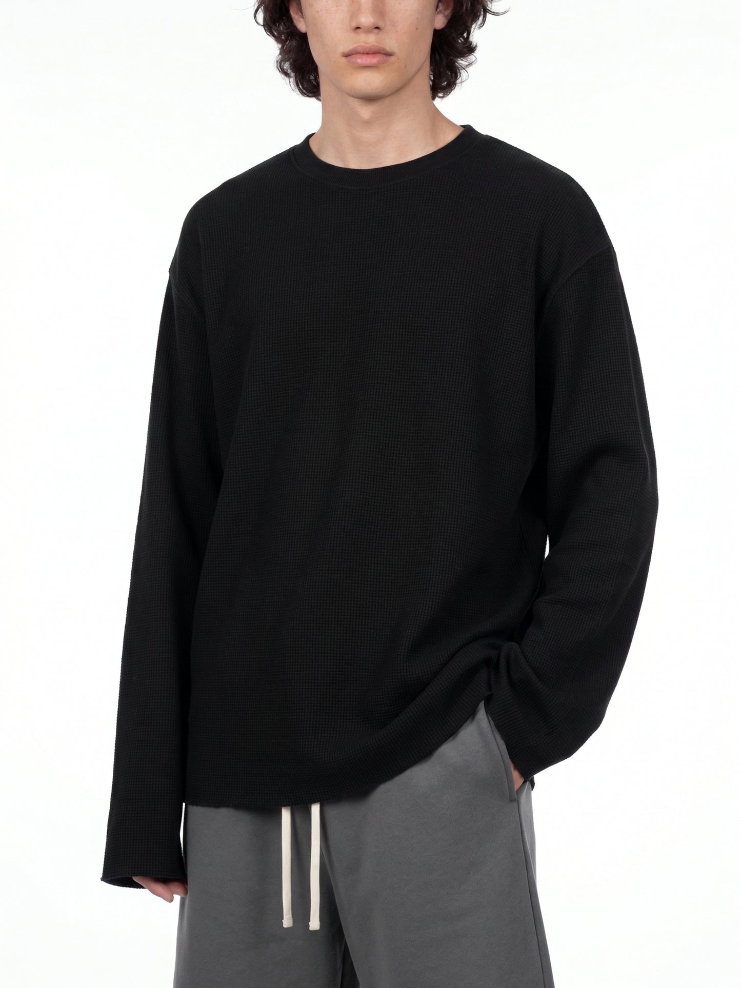 Unisex Waffle Raw Edge T-Shirt