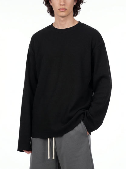 Unisex Waffle Raw Edge T-Shirt