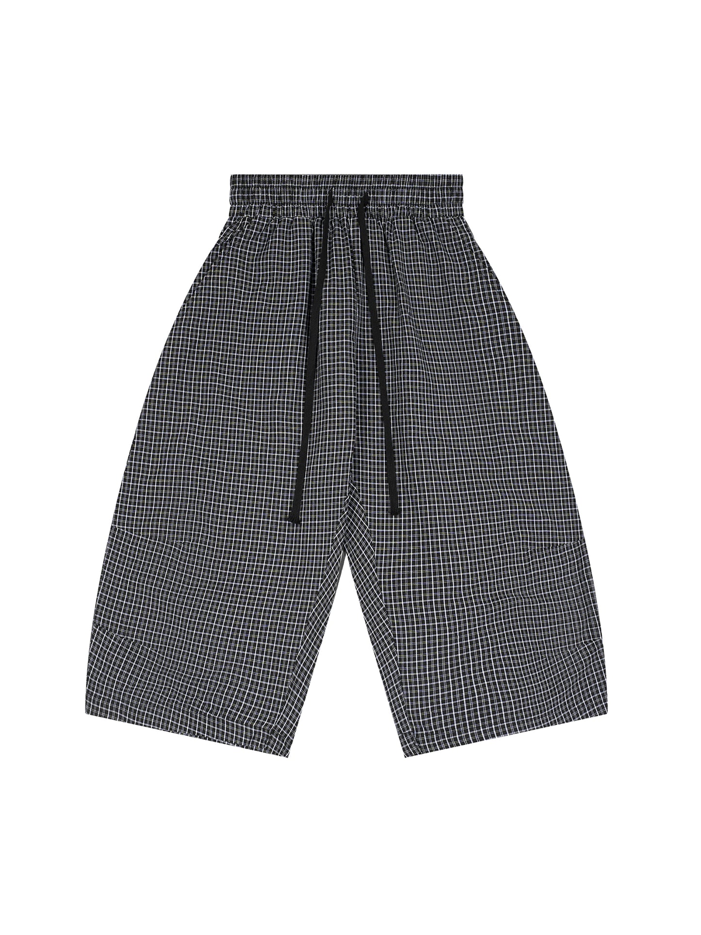Unisex Plaid Loose Capri Shorts