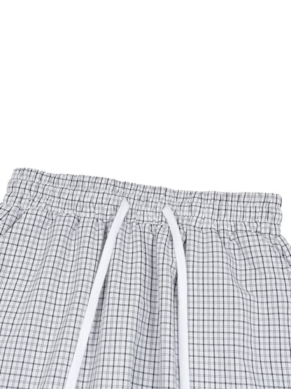 Unisex Plaid Loose Capri Shorts