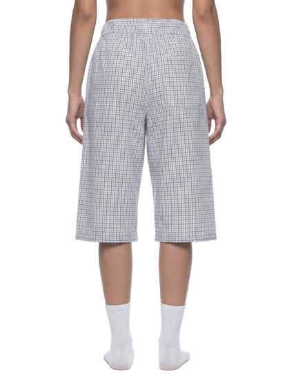 Unisex Plaid Loose Capri Shorts