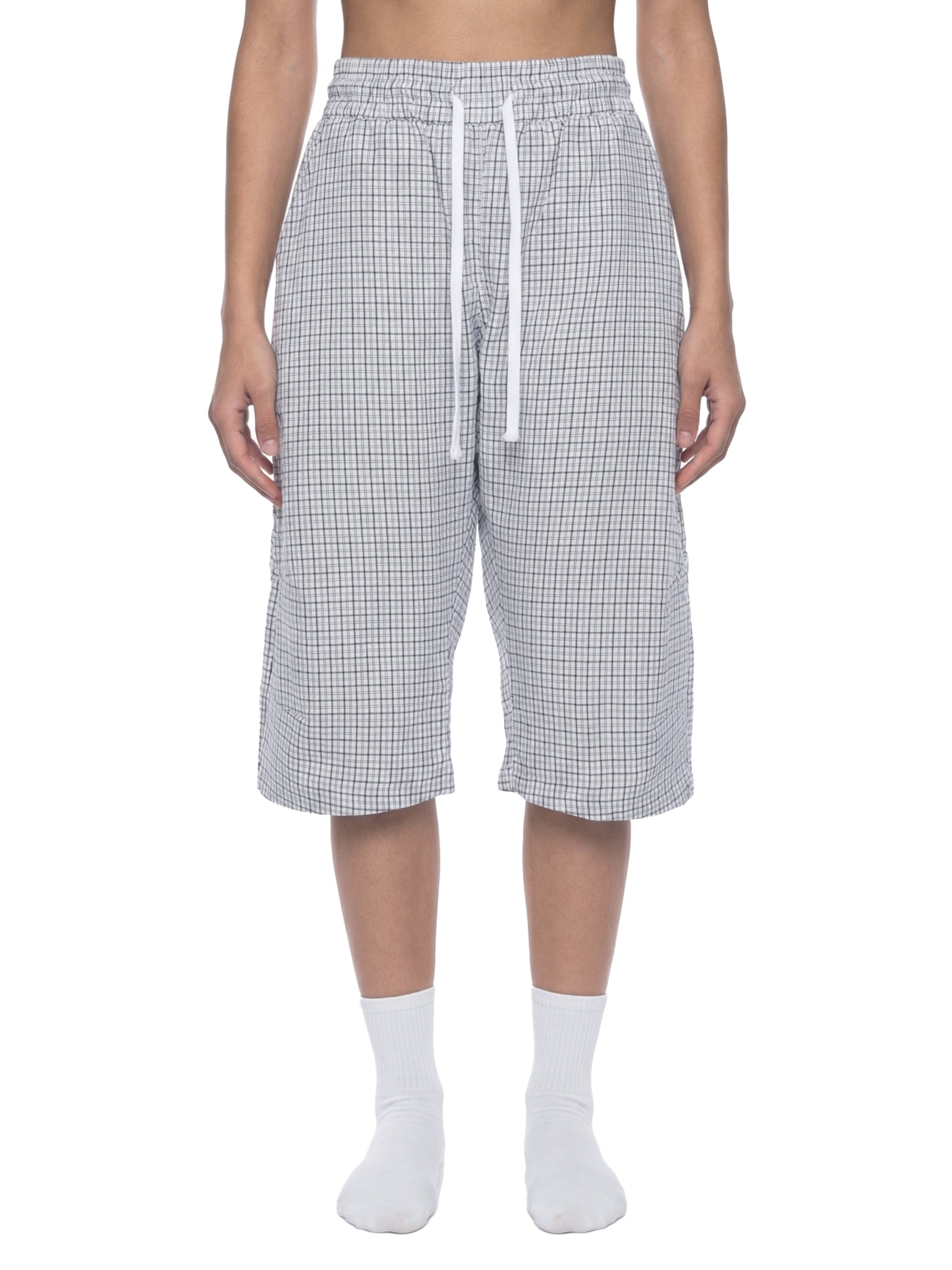 Unisex Plaid Loose Capri Shorts