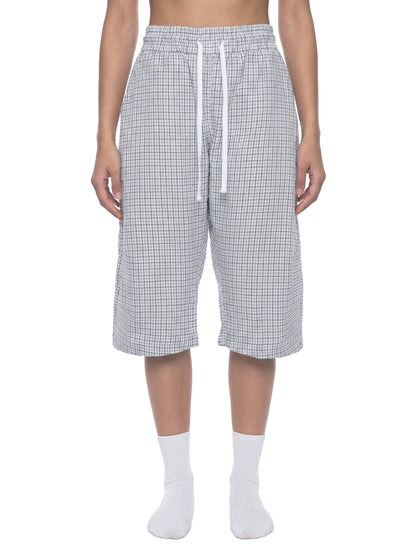 Unisex Plaid Loose Capri Shorts