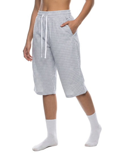Unisex Plaid Loose Capri Shorts