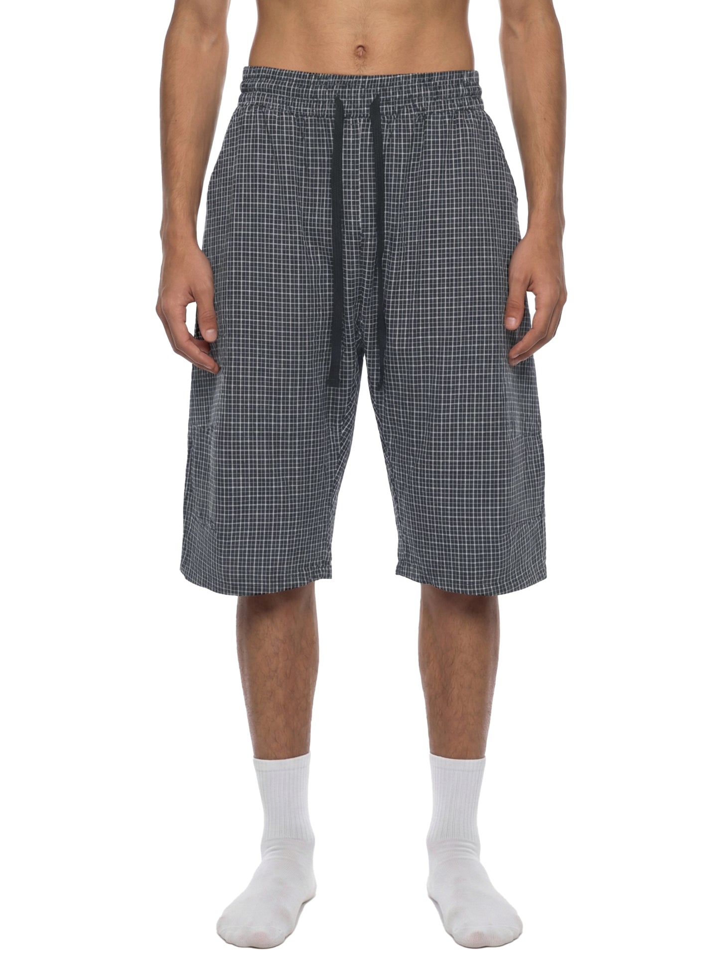 Unisex Plaid Loose Capri Shorts
