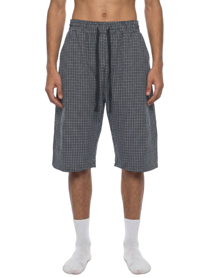 Unisex Plaid Loose Capri Shorts