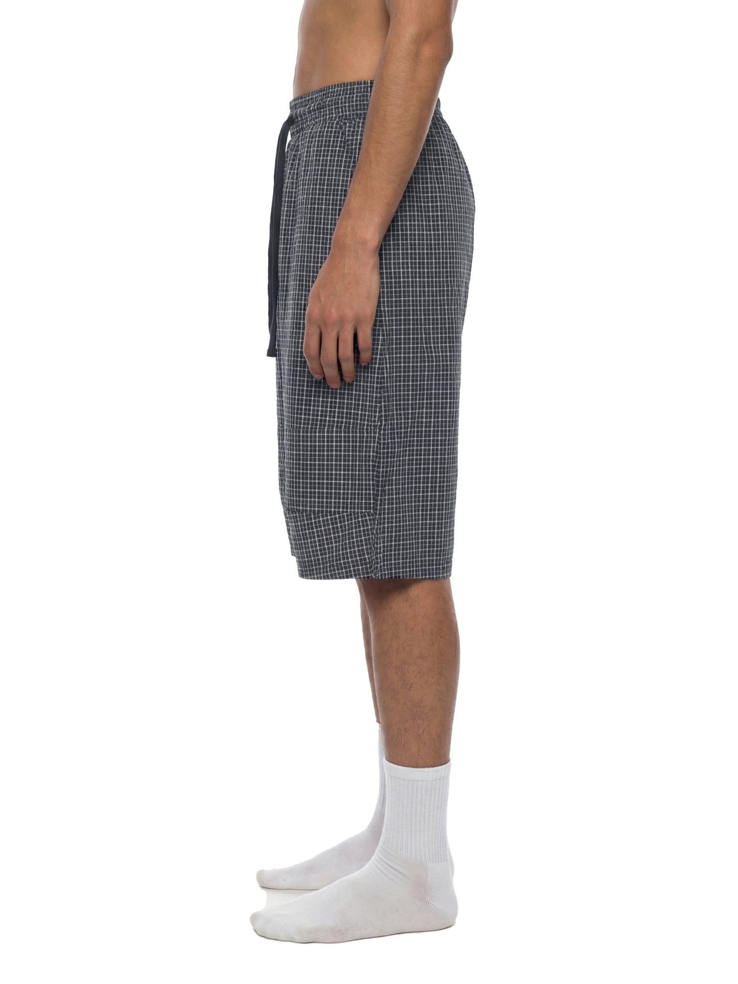 Unisex Plaid Loose Capri Shorts