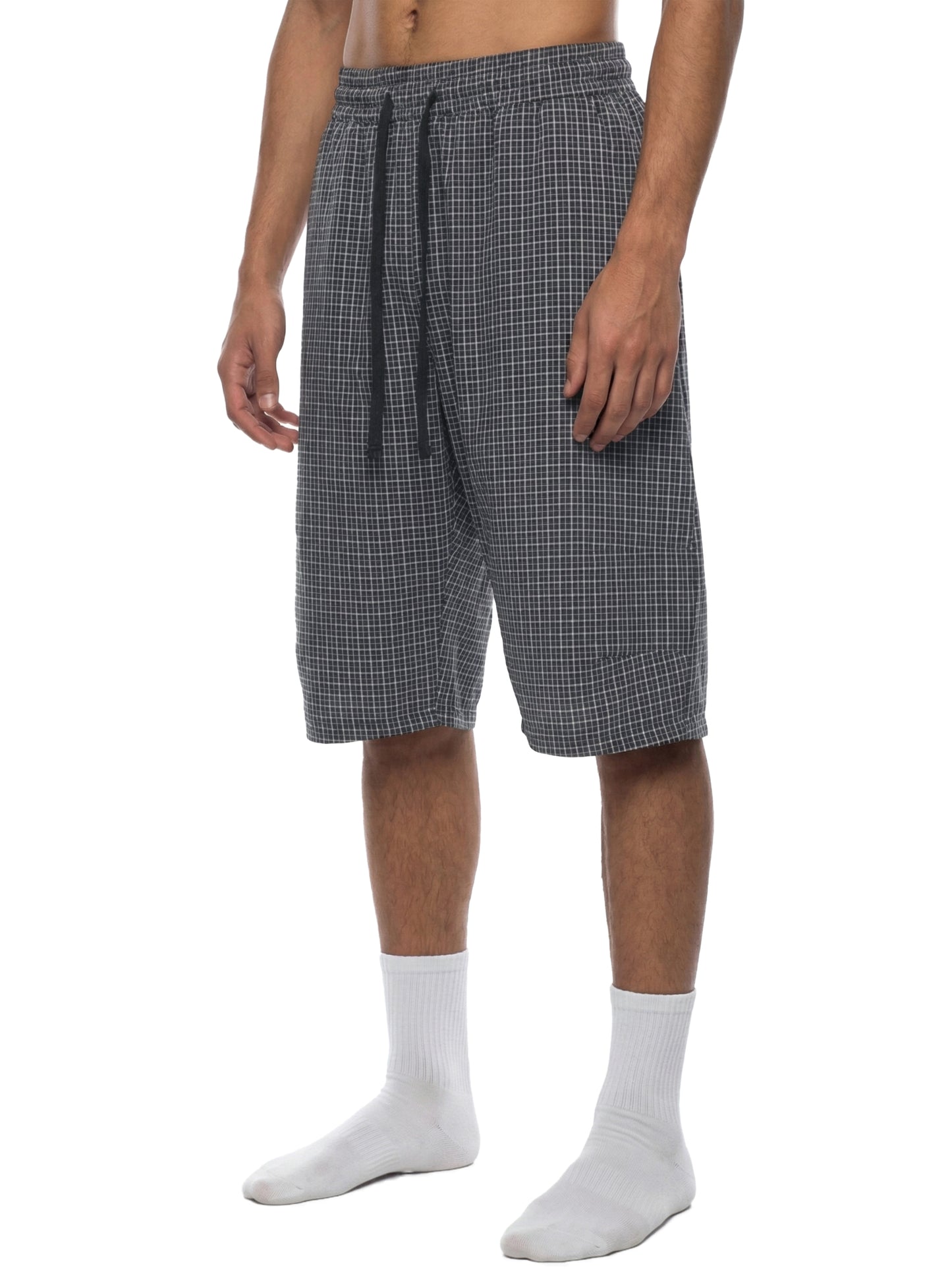 Unisex Plaid Loose Capri Shorts