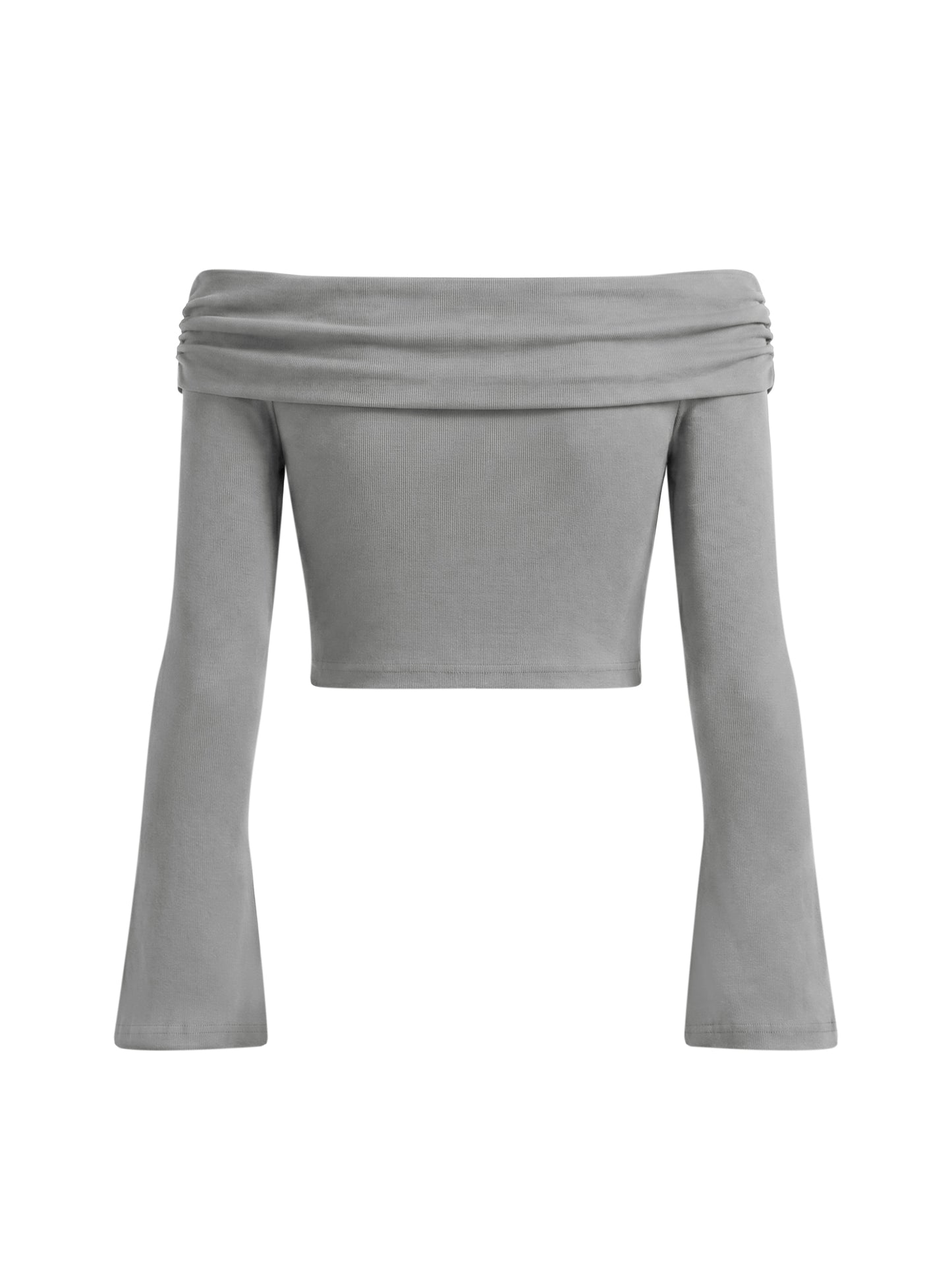 Women's Off-the-Shoulder Bell Sleeve Crop T-Shirt