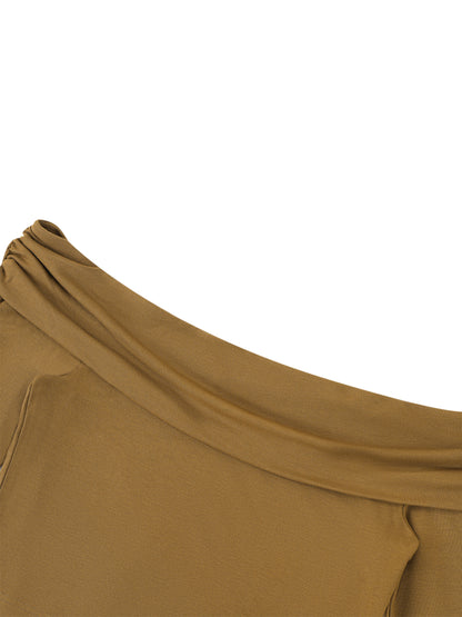 Women's Off-the-Shoulder Bell Sleeve Crop T-Shirt
