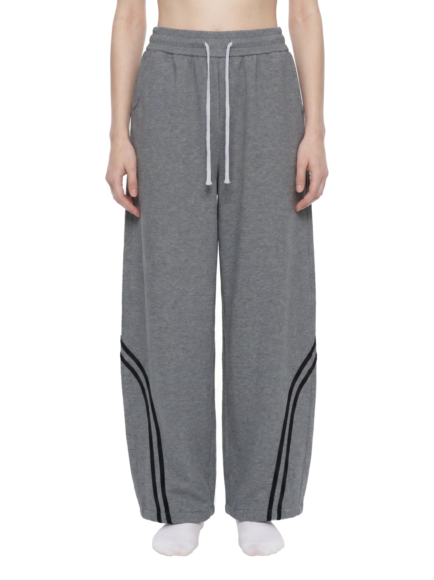 Unisex Wide Leg Piping Sweatpants