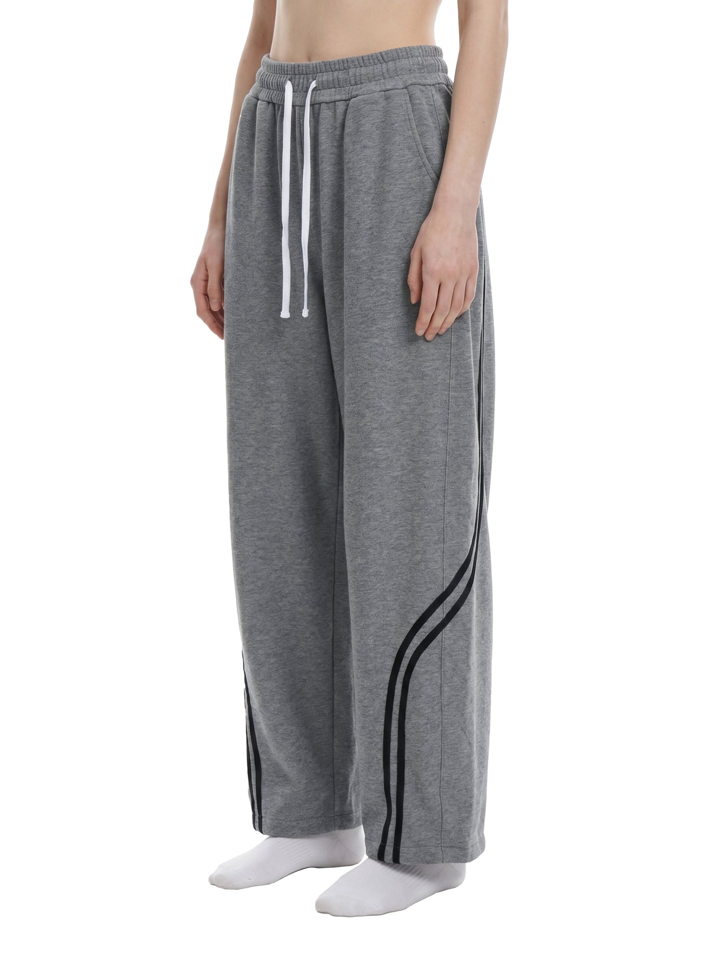 Unisex Wide Leg Piping Sweatpants