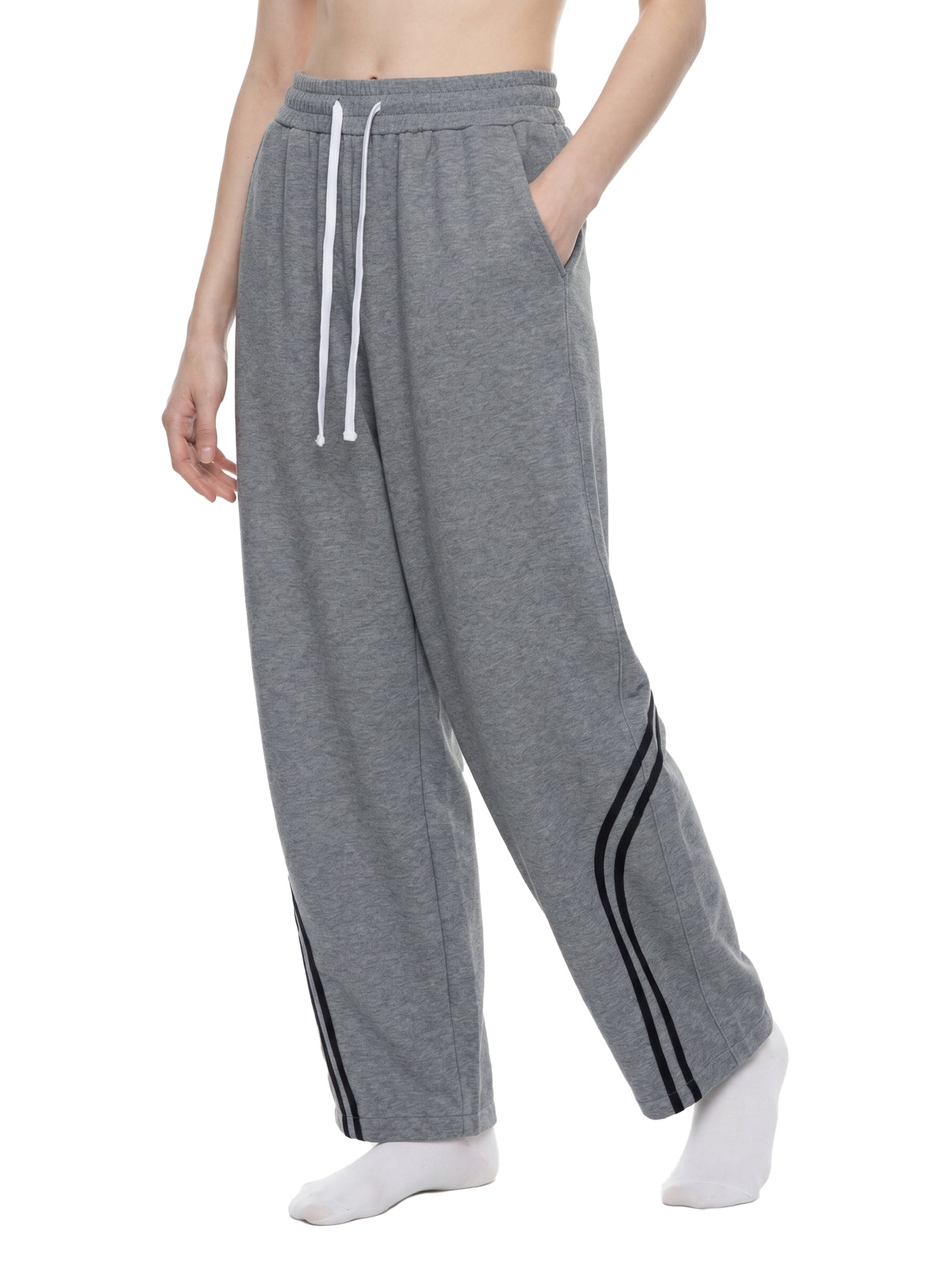 Unisex Wide Leg Piping Sweatpants
