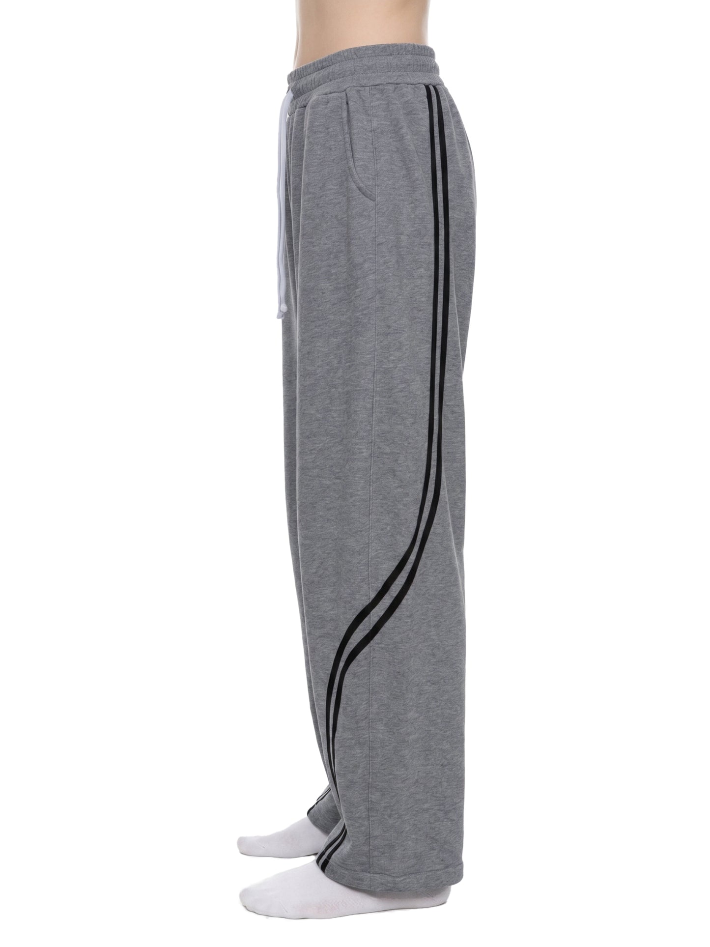 Unisex Wide Leg Piping Sweatpants