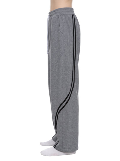Unisex Wide Leg Piping Sweatpants