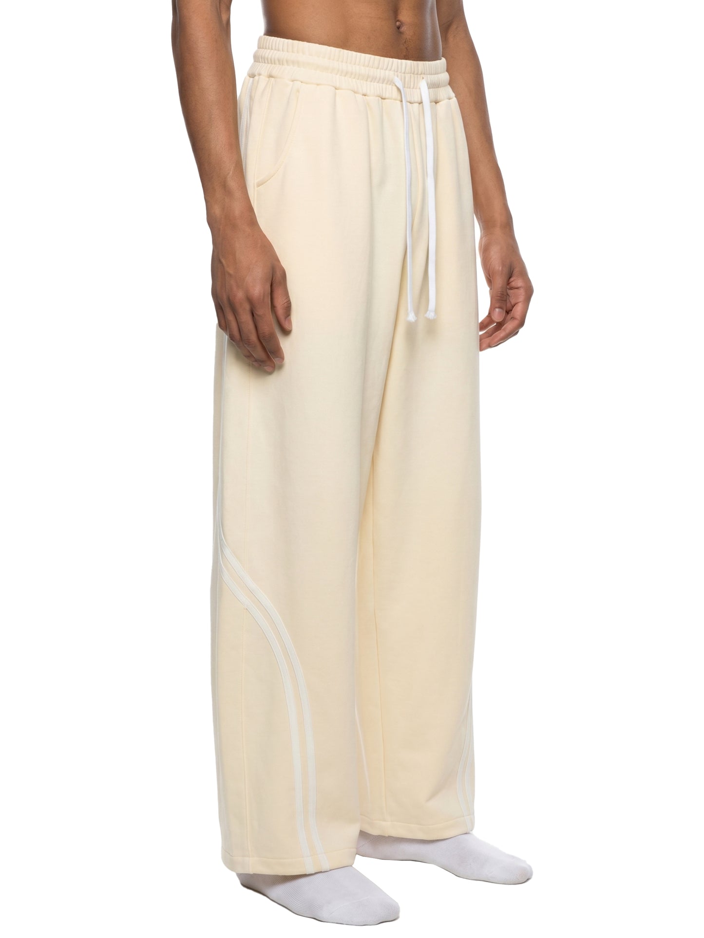 Unisex Wide Leg Piping Sweatpants