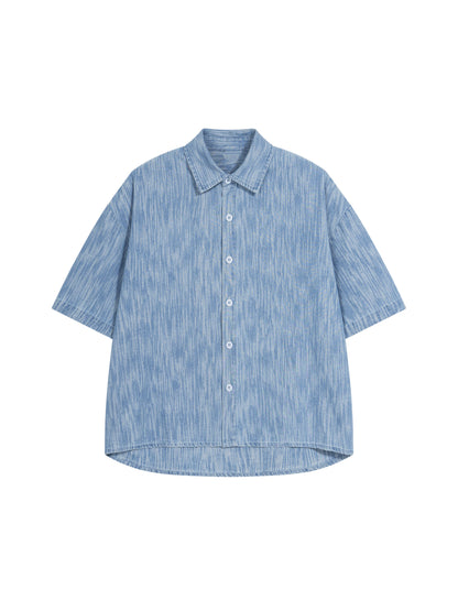 Unisex Boxy Vintage Wash Denim Shirt