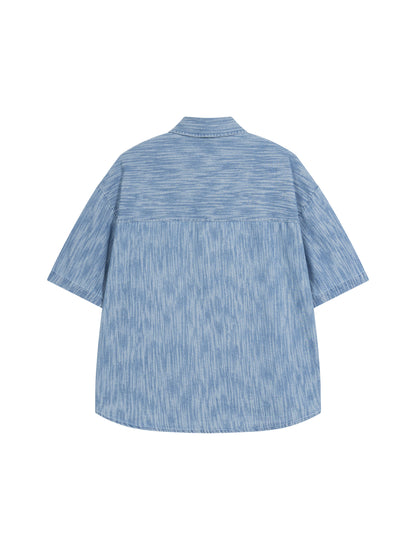Unisex Boxy Vintage Wash Denim Shirt