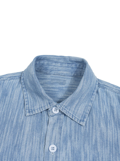 Unisex Boxy Vintage Wash Denim Shirt