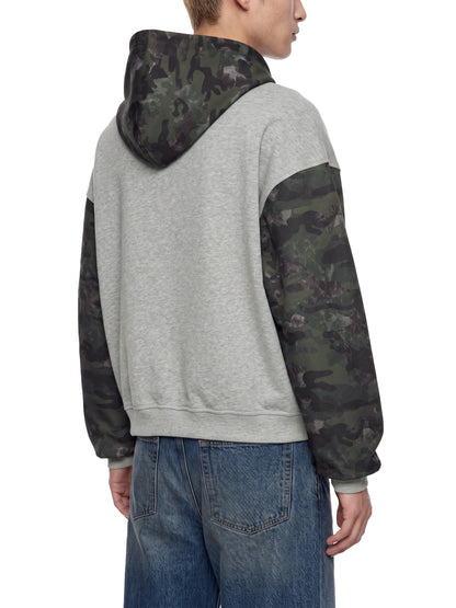 Unisex Colorblock Camo Full Zip Boxy Hoodie