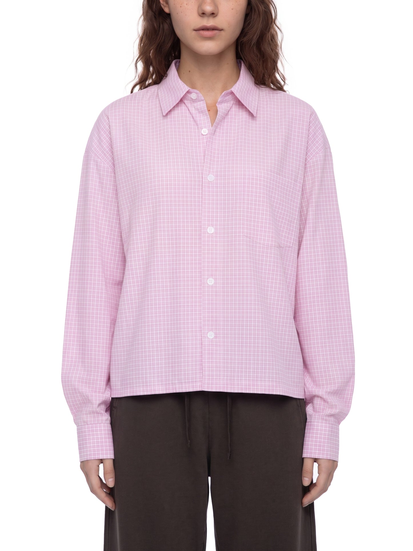 Unisex Boxy Plaid Long Sleeve Shirt