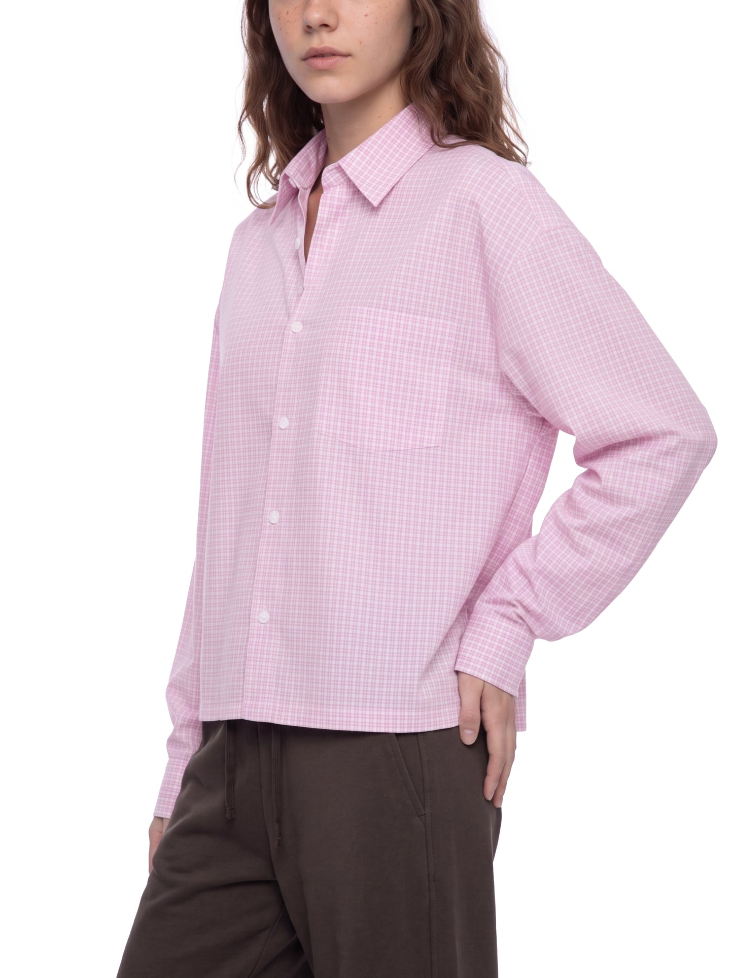 Unisex Boxy Plaid Long Sleeve Shirt