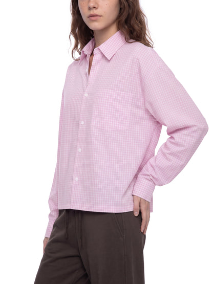 Unisex Boxy Plaid Long Sleeve Shirt