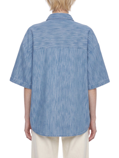 Unisex Boxy Vintage Wash Denim Shirt