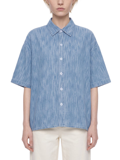 Unisex Boxy Vintage Wash Denim Shirt