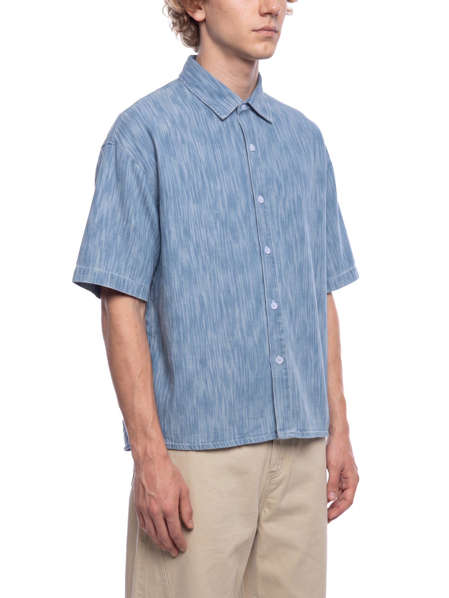 Unisex Boxy Vintage Wash Denim Shirt
