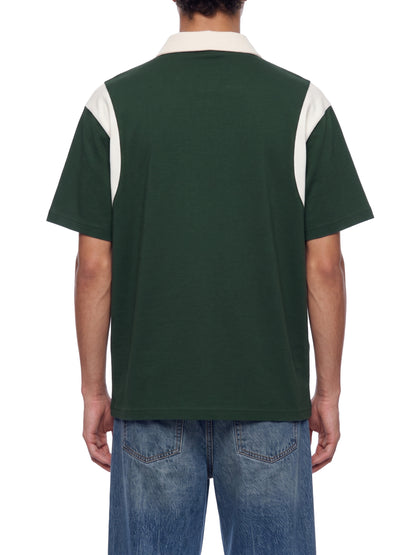 Unisex Color Block Quarter Zip Polo Shirt