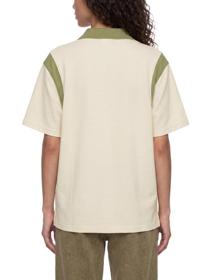 Unisex Color Block Quarter Zip Polo Shirt